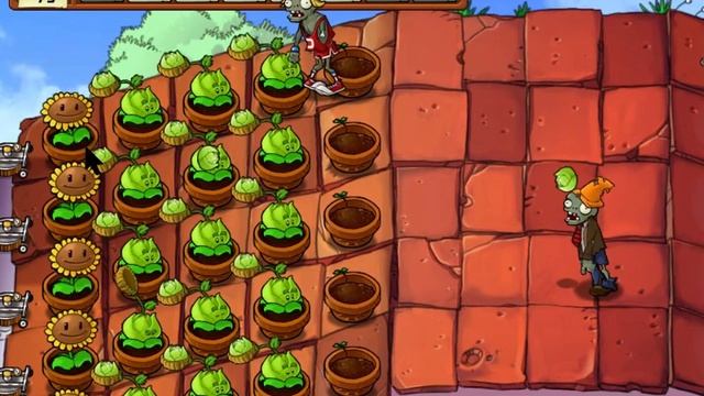 Прохождение Plants vs. Zombies №12 - Крыша. День (1 ЧАСТЬ)