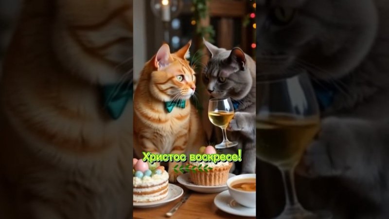Котики празднуют Пасху Христос воскресе  #cat #cute #видосыоткота #коттоша #catlover #пасха