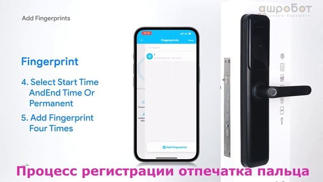 Врезной биометрический WiFi замок с камерой и видео глазком Selock Hotel Cam с управлением Ttlock