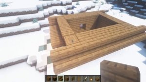 СТАРТОВЫЙ ДОМ В СНЕЖНОМ БИОМЕ/Minecraft Постройки