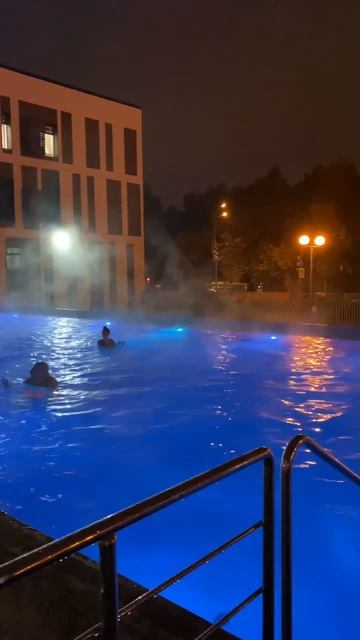 Пар столбом в бассейне!Отдых в термальном комплексе, отдых в Подмосковье, горячий бассейн на улице!