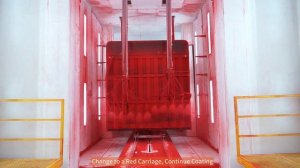 Порошковая покраска контейнера роботами