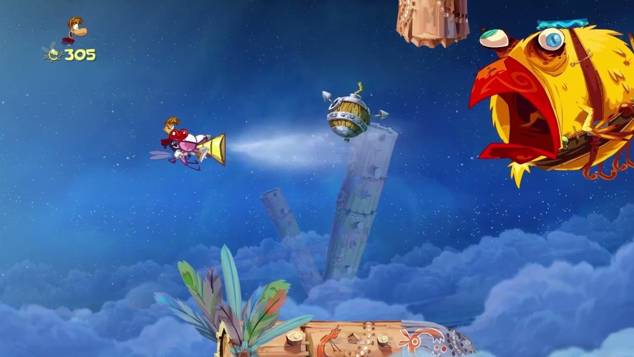 Rayman Origins (Walkthrough) - Chapter 1: Jibberish Jungle | Part 7:  Hi-Ho Moskito!