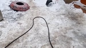 Разогреваем канализационную  трубу.