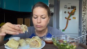 МУКБАНГ ХАНУМ С МЯСОМ И КАРТОШКОЙ САЛАТ/MUKBANG HALK FAMILY ЕДА ОБЖОР