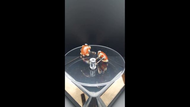 Серьги сердолик серебро арт. 55-757