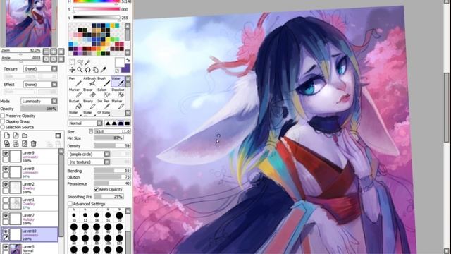 Sonic-anthro fan character. Speedpaint (SAI) смотреть онлайн