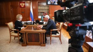 Встреча Председателя СФ Валентины Матвиенко с губернатором Магаданской области Сергеем Носовым