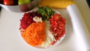 Овощной наборчик для борща. Заморозка овощей.