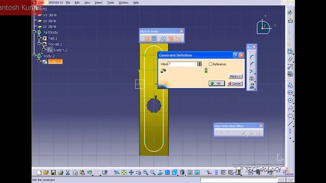 CATIA v5 | DASSAULT SYSTEMES | Walkthrough Part - 104 | BOOLEAN INTERSECT APPLICATION