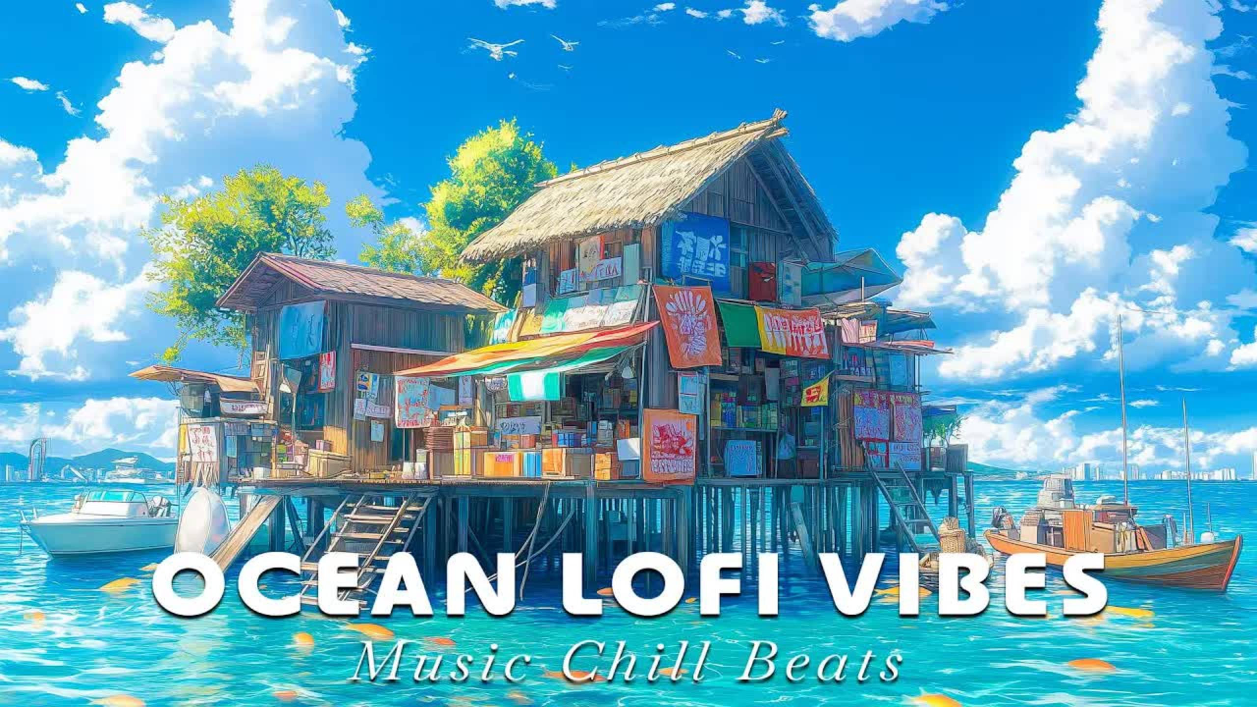 Океанские вибрации 🌊 🌸 | Music Chill Beats |study, чилаут, атмосфера, мягкие ритмы, расслабление