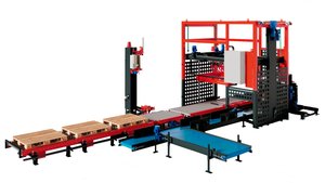 Паллетоукладчик 500 циклов в час с палетообмотчиком