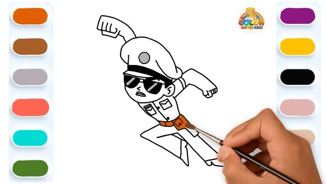 Learn to Draw Super Cop Little Singham | Panja Attack - Drawing and Coloring Tutorial for Kids смотреть онлайн