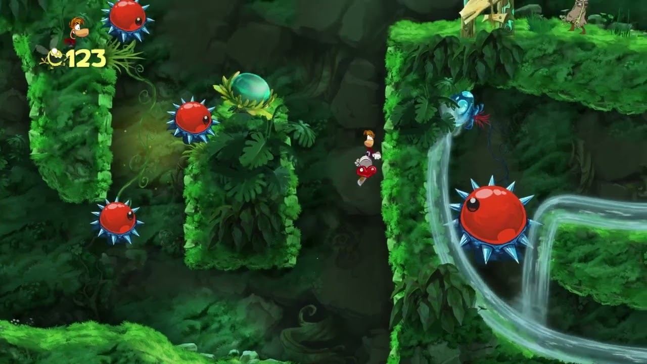 Rayman Origins (Walkthrough) - Chapter 1: Jibberish Jungle | Part 4: Go With The Flow