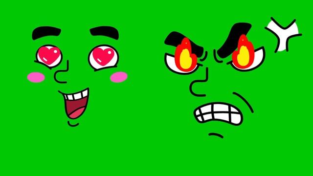 Green Screen happy and angry face mask