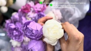 Свадебные букеты/букеты в шляпных коробках/#рецепт холодного фарфора/пионы/розы из холодного фарфор