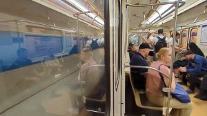 Мимо закрытой Фрунзенской на метро в СПб 14-*: метровагон 81-714.5 (ЛВЗ/ВМ), 11188 - 2 л. (02.06.24