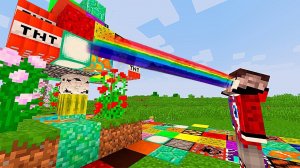 Майнкрафт, но всё на что ты посмотришь превратится в случайный блок