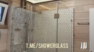 Угловая душевая распашная перегородка