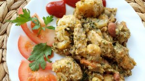 Овощное рагу, с соцветиями цветной капусты, тушеное с мясом. Сочно и бесподобно вкусно.