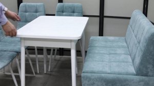 Диван, стол, 4 стула (серия Авалон ножки дерево, ментол)