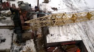 Падение башенного крана в Новой Усмани