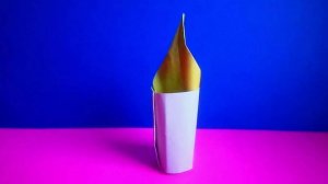 Оригами - Свеча из бумаги