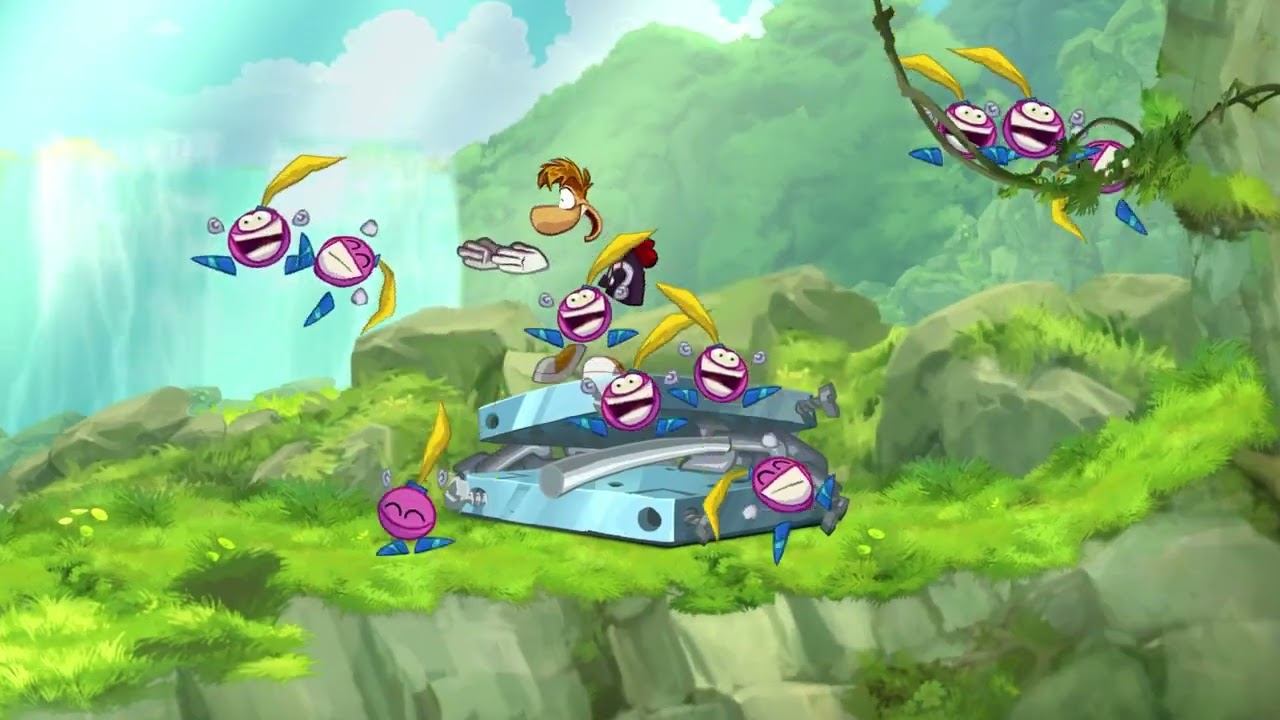 Rayman Origins (Walkthrough) - Chapter 1: Jibberish Jungle | Part 2: Geyser Blowout