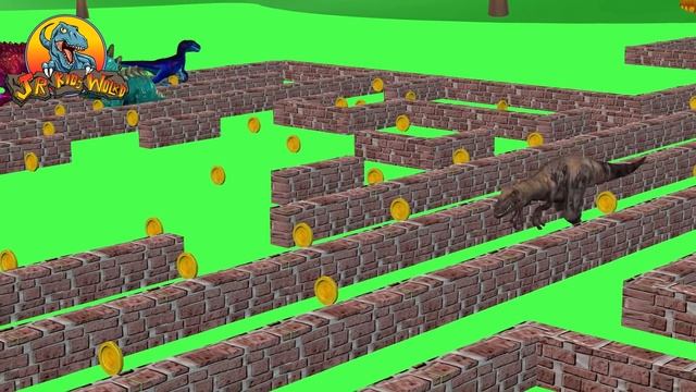 A Raptor Runs Away From T-REX Triceratops Velociraptor  By JR Kids World