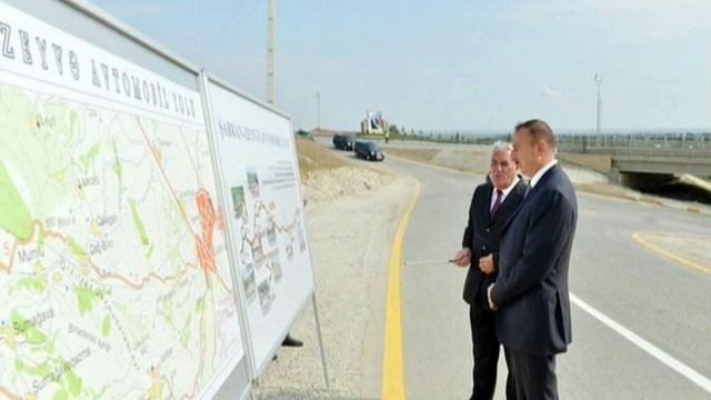 Визит Ильхама Алиева в Шабранский район