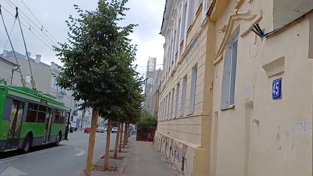 По улицам Б.Красная, Карла Маркса, Пушкина к станции метро Тукая. Казань. смотреть онлайн