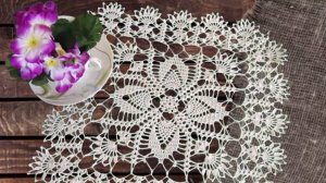 АЖУРНАЯ КВАДРАТНАЯ САЛФЕТКА. ЧАСТЬ 3