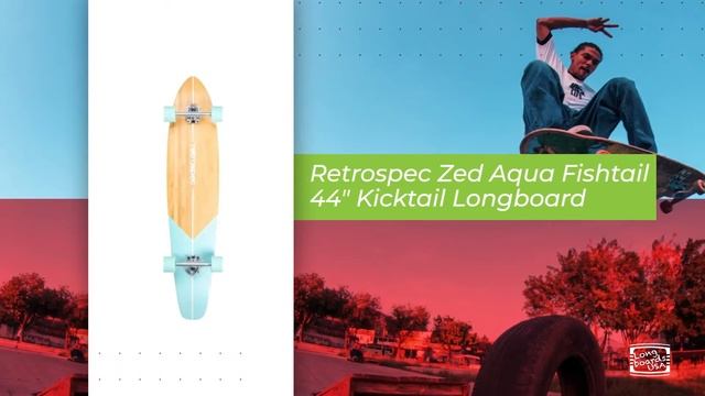 Retrospec Zed Aqua Fishtail 44" Kicktail Longboard смотреть онлайн