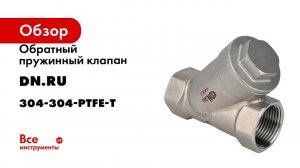 Клапан обратный пружинный DN.ru 304-304-PTFE-T Ду32, Ру40, Y-образный D100-03799