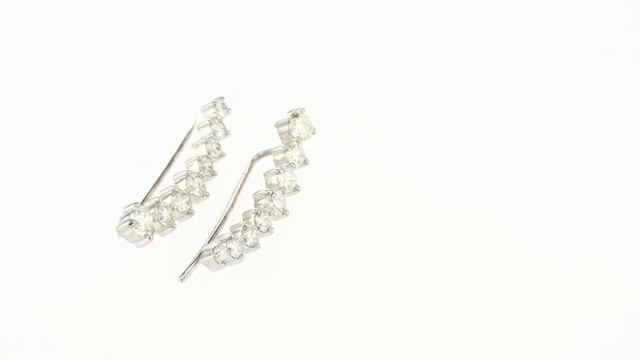 Золотые серьги-каффы с бриллиантами Ф39289