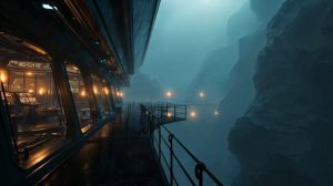 Sci-Fi Canyon Outpost Relaxing Rain Ambience for Focus & Sleep