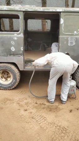 Пескоструй кузова УАЗ буханка.