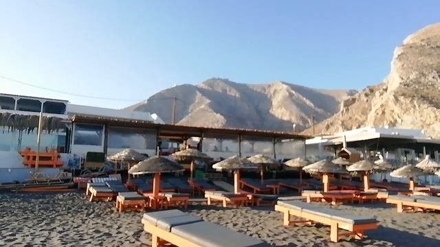 Перисса- черный пляж о. Санторини, гора и монастырь пророка Ильи. Виды.
