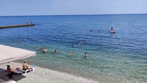 Лето.Россия.Крым.Море.Пляж Карасан.Набережная 5 июня 2024 г.