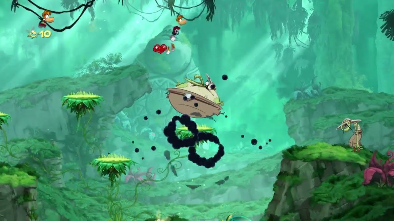 Rayman Origins (Walkthrough) - Chapter 1: Jibberish Jungle | Part 5: Swing Caves