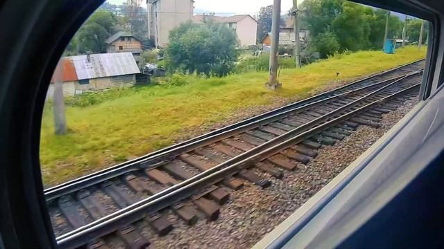 Ділянка Славське - Лавочне з вікна поїзда. Ностальгія за поїздом якого зара немає в графіку. 4К смотреть онлайн