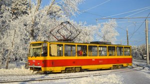 Трамвай Tatra T6B5SU-1042. Покатушки по Барнаулу.
