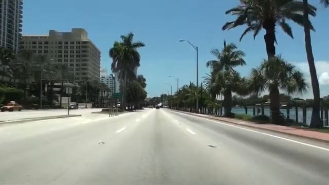 США(часть 51.2)Вечернее вождение по Miami Beach_ March 26, 2016