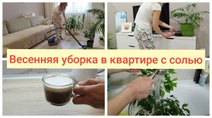 Мотивация на уборку🌹Уборка в квартире с солью🌹Капучино без кофемашины🌹Мою цветы/Будни мамы