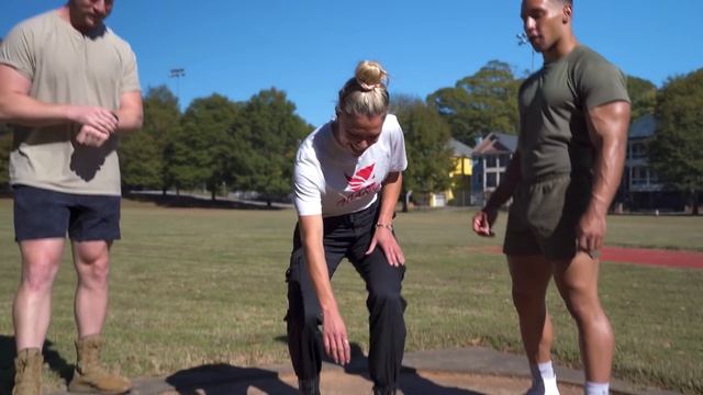 Olympians Attempt the Marine Combat Fitness Test
