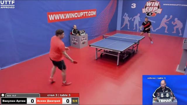 Вакулин Артем 1-3 Асеев Дмитрий    Турнир Восток 5 WINCUP 02.04.21 Прямая Трансляция Зал 3