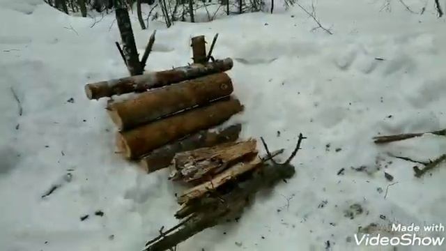Соло кепинг зимний лагерь⛺ топчан SOLO camping ⛺Zimna camp