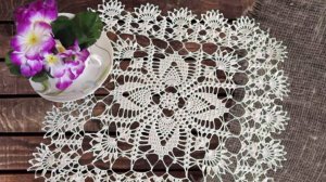 ОЧЕНЬ КРАСИВАЯ АЖУРНАЯ КВАДРАТНАЯ САЛФЕТКА КРЮЧКОМ. ЧАСТЬ 1