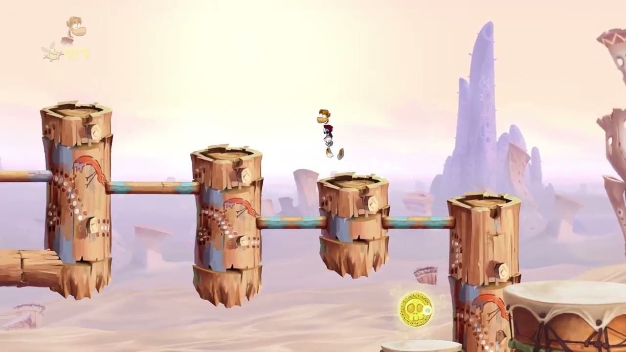 Rayman Origins (Walkthrough) - Chapter 2: Desert of Dijiridoos | Part 1:   Crazy Bouncing