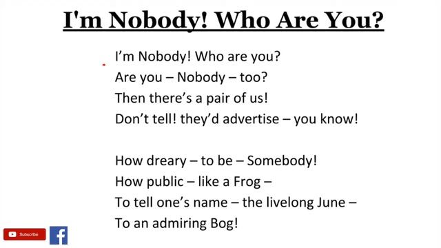 I'm Nobody! Who Are You? by Emily Dickinson - Summary and Line by Line Explanation in Hindi смотреть онлайн